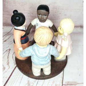 Vintage Penco Ind 1999 Multicultural Unity Kids Holding Hands Candle Holder
